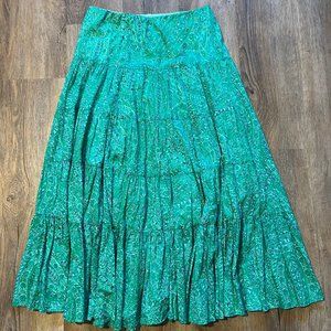 Ralph Lauren Tiered Skirt Blue and Green Size Medium